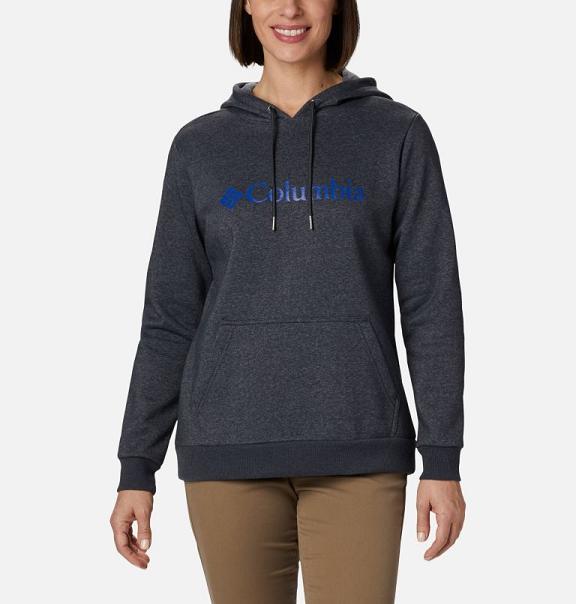 Columbia Logo Hoodies Black For Women's NZ15972 New Zealand